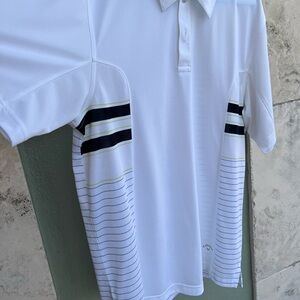 Callaway White Polo with Black and Yellow Accents